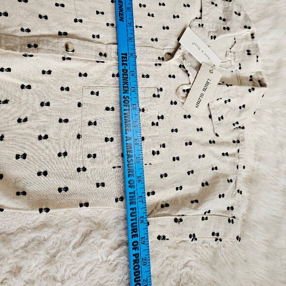 Sim & Sam Women's Cream Linen Blend Crop Top Size S - Picture 4 of 9